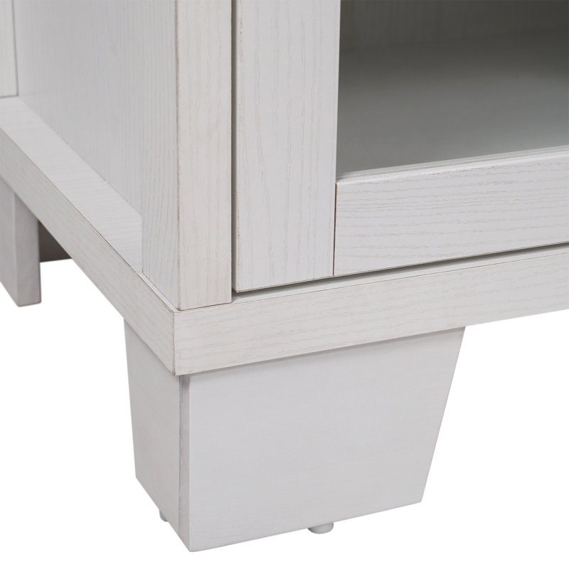 Engineered Wood Buffet Sideboard Storage Cabinet With 3 Drawers, Doors, White