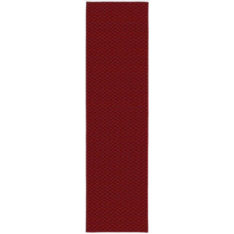 Tapis rouge à motif géométrique touffeté Esther