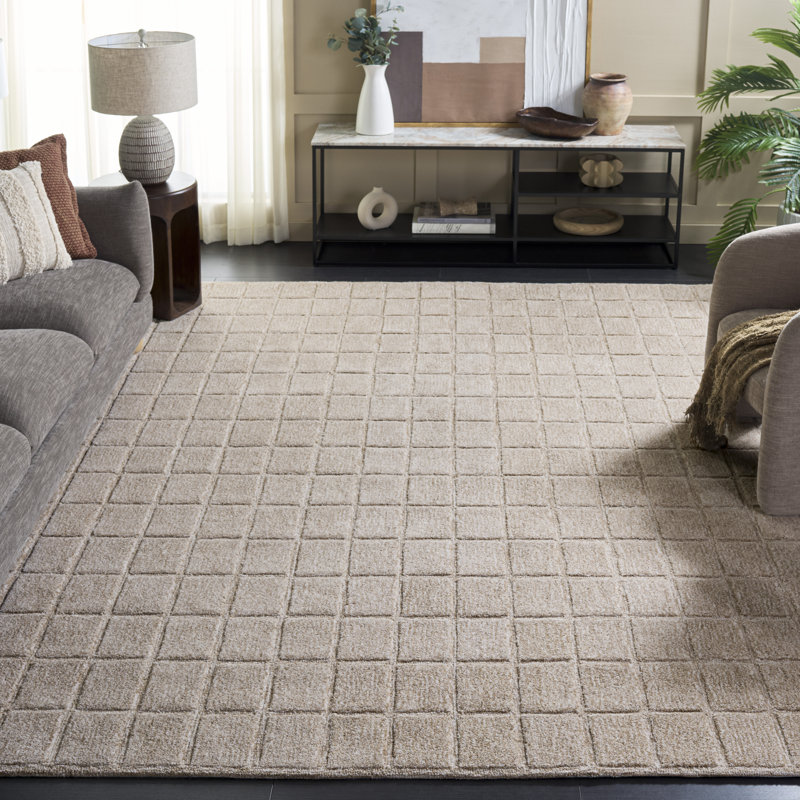 Genre Hand Woven Wool;Cotton Solid Color Rug, Rectangle 8' x 10'