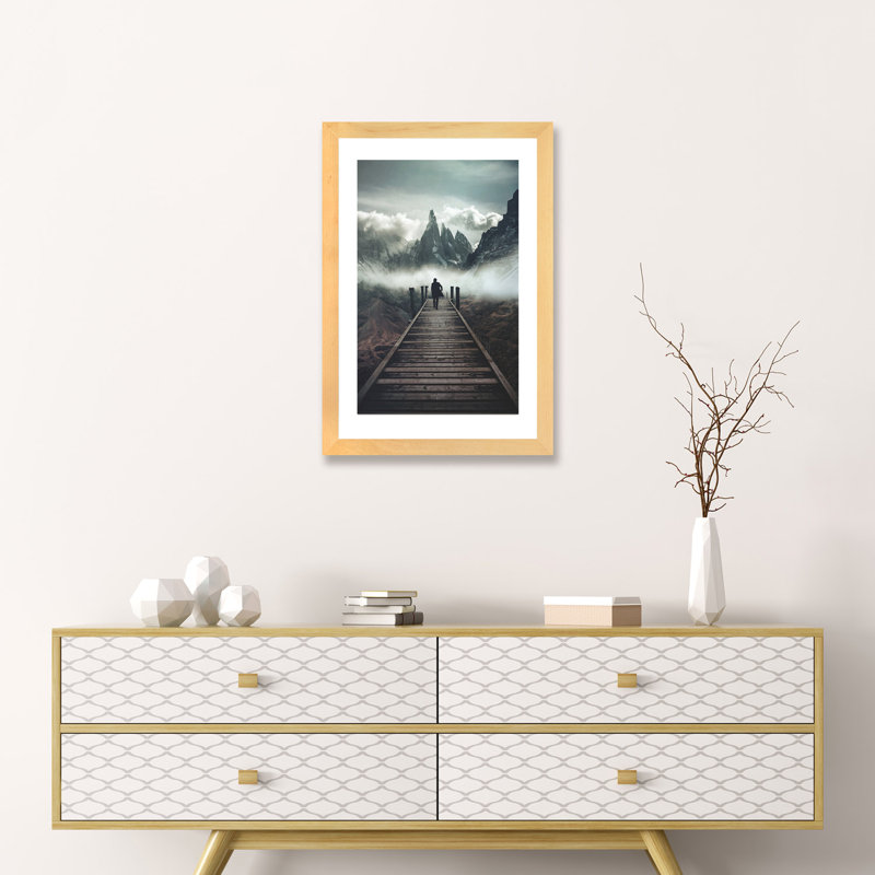 Astray par Rob Hakemo - impression d'art graphique, Cadre papier naturel, H 24 po x l 16 po x P 1 po