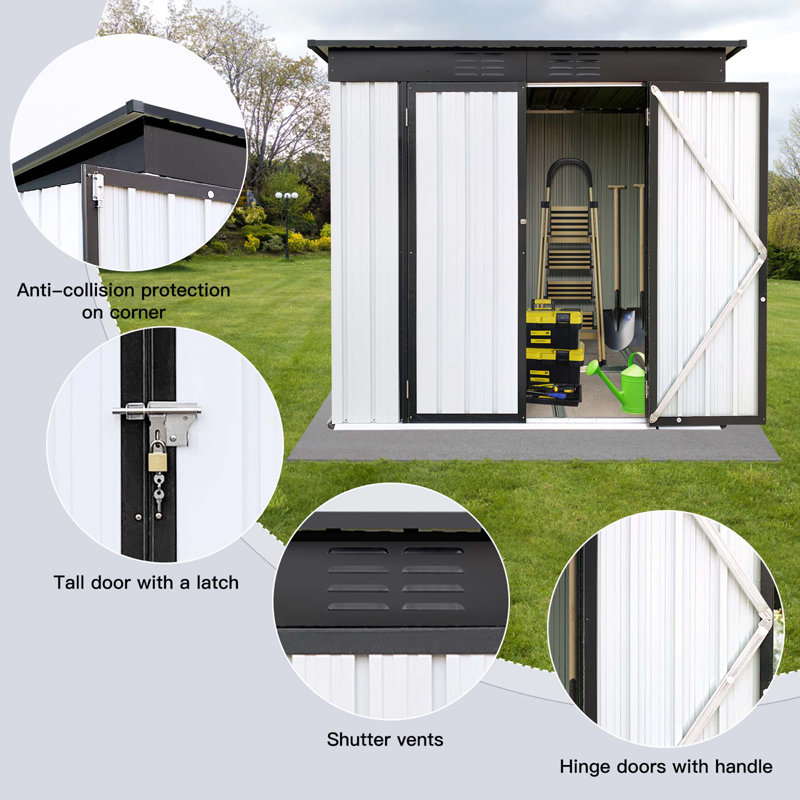 Remise de rangement extérieure pour toit-terrasse de 4 pi x 6 pi