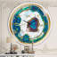 Cristal bleu agate dorée - horloge murale moderne-49188447