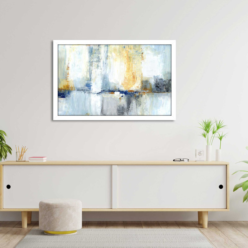 Sweeping City II - Peinture, L 27,5 po x H 21,5 po, Cadre blanc
