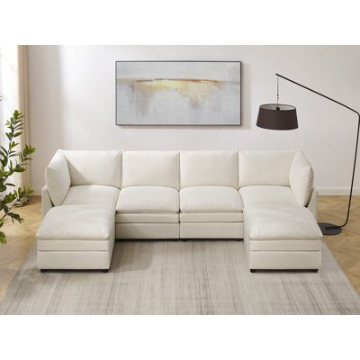  Canapé modulaire rembourré 6 pièces Cann avec 2 repose-pieds Cann