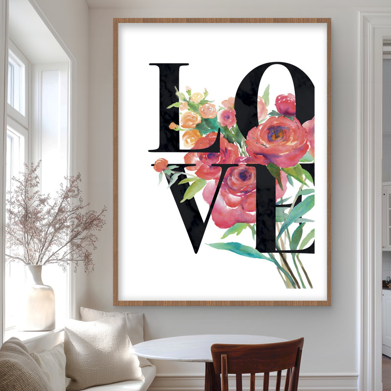 «Love» noir - reproduction encadrée de motifs pour la décoration intérieure