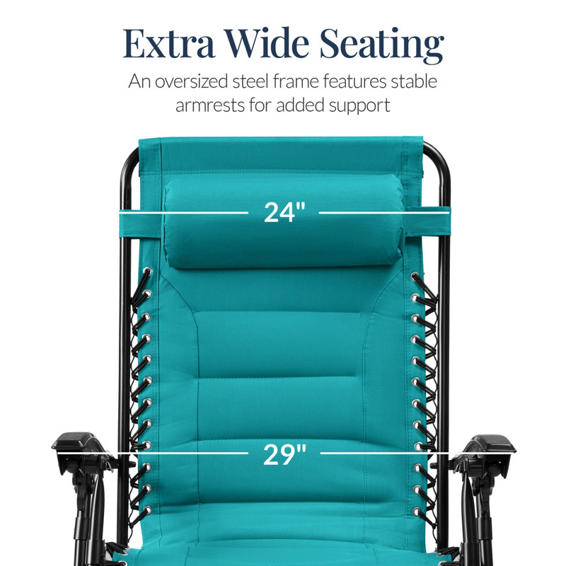 Oversized Padded Zero Gravity Chair, Peacock Blue