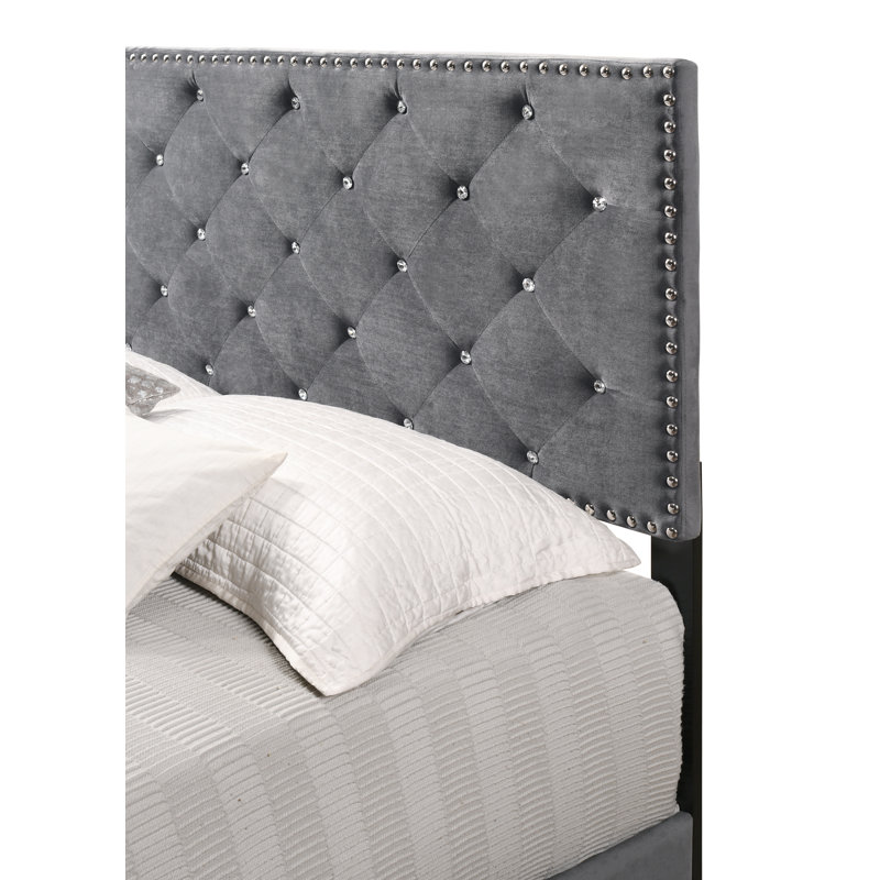 Charmant lit simple avec rangement, Gris