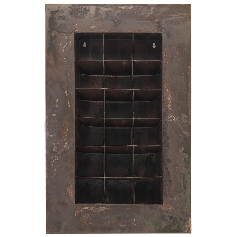 Willamette Metal Wall Planter, Rust Zinc, 28.5" H x 14.2" W x 3.63" D