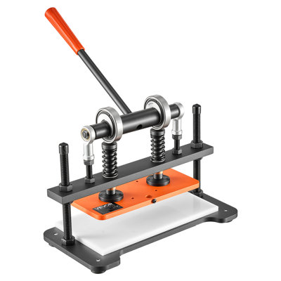 Leather Cutting Machine 10.24 x 4.72 in Embossing Plate Die Cutter, Hand Press Leather Embossing & Die Cutting, 3300 lbs Pressure, 0.47 in Stroke, Dual Guide Shafts, for Fabric, Paper, Silicone