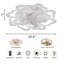 Ventilateurs de plafond en forme de fleur de 34,6 po avec lumières et ventilateurs de plafond encastrés modernes à distance avec cage et profil bas pour la cuisine de la chambre à coucher