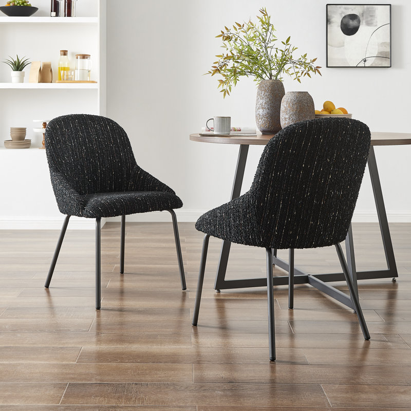 Hanschen Fabric Dining Side Chair, Black