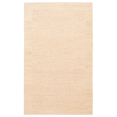 Hand Woven Chrisma Cream Wool and Jute Dhurrie