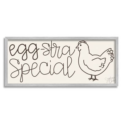" Egg-Stra Special Funny Farm Pun Minimal Line Chicken " by Stephanie Dicks