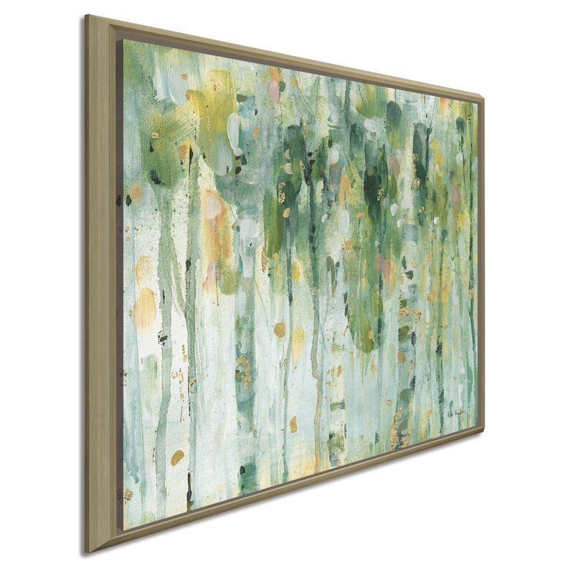 «The Forest II», reproduction de peinture à l'aquarelle, H 39,5 po x l 39,5 po x P 2 po, Cadre flottant champagne