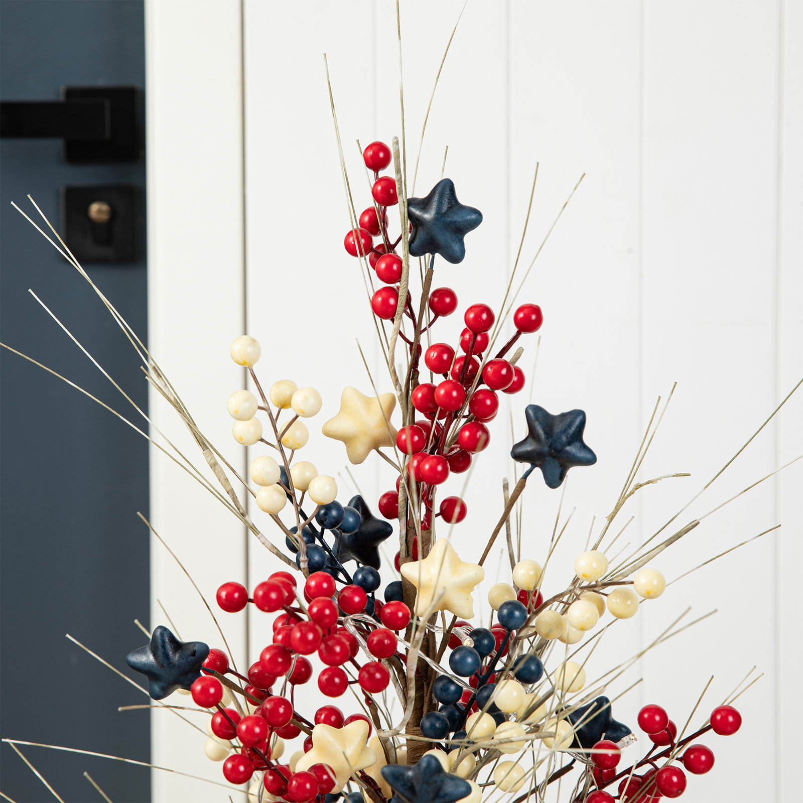 Lighted Patriotic Berry Tabletop Tree