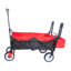 Chariot utilitaire pliant pour l'extérieur pliable, chariot de jardin portatif pliant robuste, porte-gobelet, poignées réglables (noir et rouge)