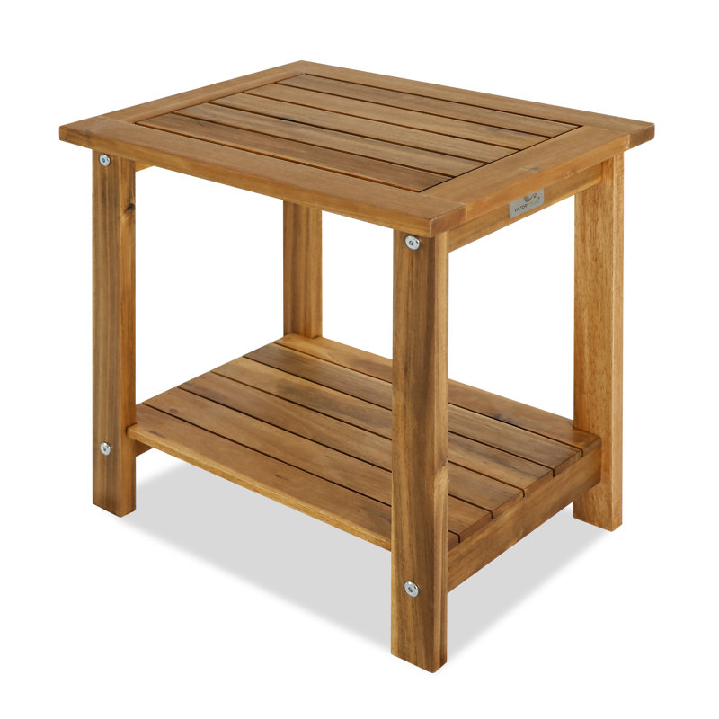 Candrice Rectangular Outdoor Side Table, Natural