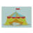 Ambesonne Kitten Cutting Board Large Size Furry Cat in a Circus Yellow Red