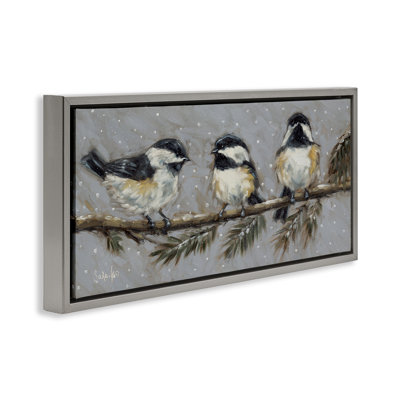 «Winter Bird Trio», art mural encadré par Sarah