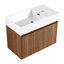 Lavabo de meuble-lavabo de 30 po - attrait moderne, charnières, contreplaqué, teinte noyer, fixation à flotteur, pour petite salle de bain-1966445998-1966445997