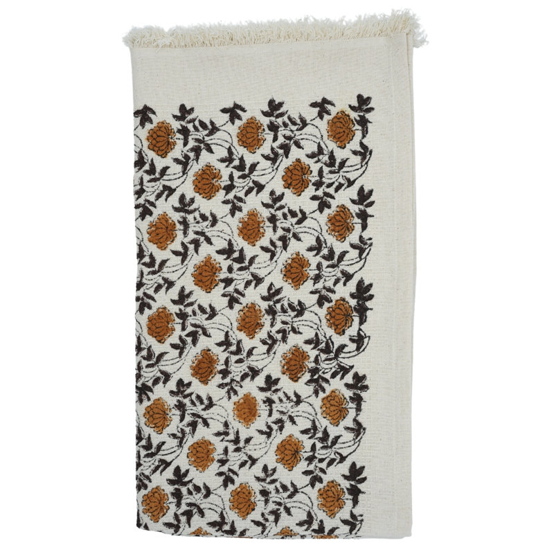 Hand Block Print Cotton Waffle Hand Towels - Sustainable, Soft, and Beautiful Towels for Every Home (Khubsurat, Orange)