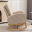 Chaise berçante d'appoint à haut dossier avec repose-pieds pour chambre à coucher ou espace de vie-847310896