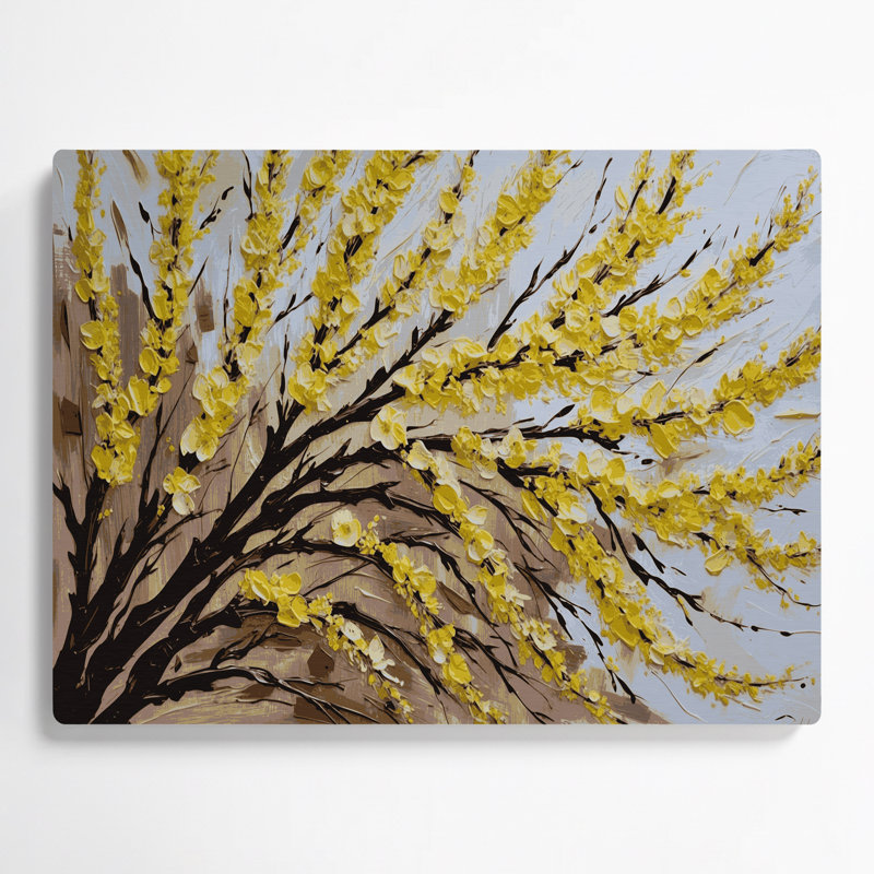 Art mural en métal Botanical Forsythia, H 288 po x l 432 po x P 0,05 po