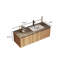 Meuble-lavabo mural simple 47,25 po en noyer avec plateau en pierre frittée gris