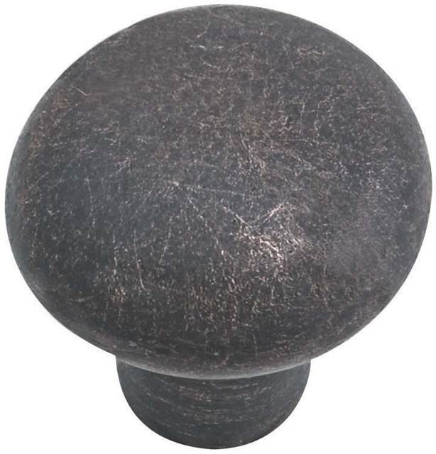Poignée d'armoire ronde Emtek Sandcast, Patine bronze moyen, H 1,25 po x l 1,25 po x P 1,13 po