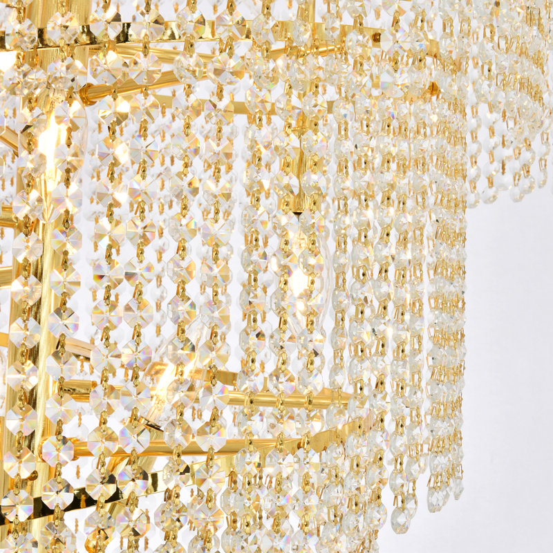 Sterns 28 - Light Dimmable Tiered Chandelier, Gold, Royal Cut