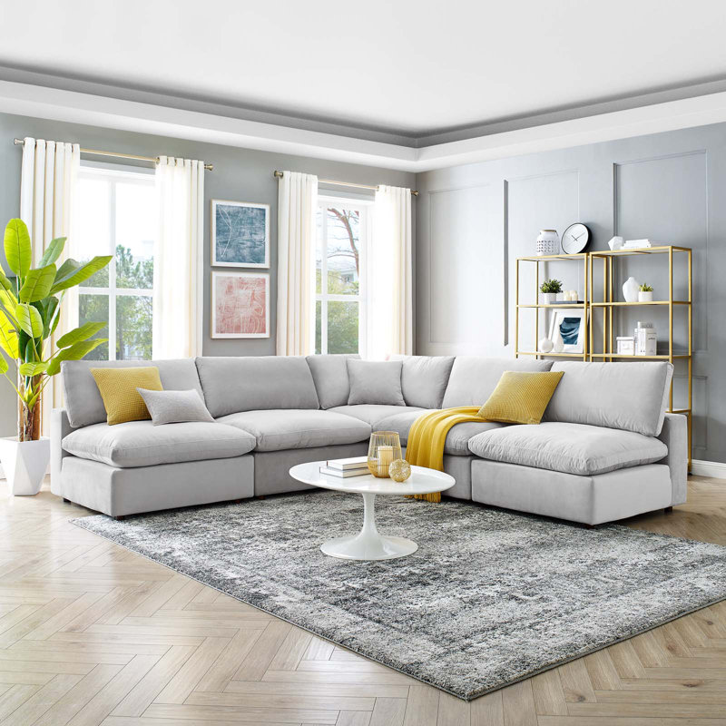 Canapé modulaire 5 pièces Commix, Gris clair