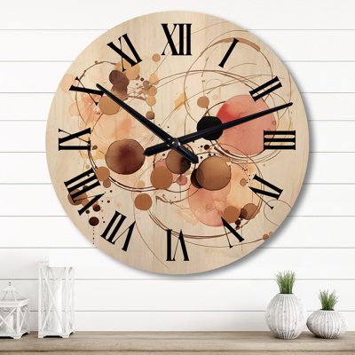 Gypsy Jazz Boho Chic Abstract Watercolor - Modern Geometric Oversized Wood Wall Clock