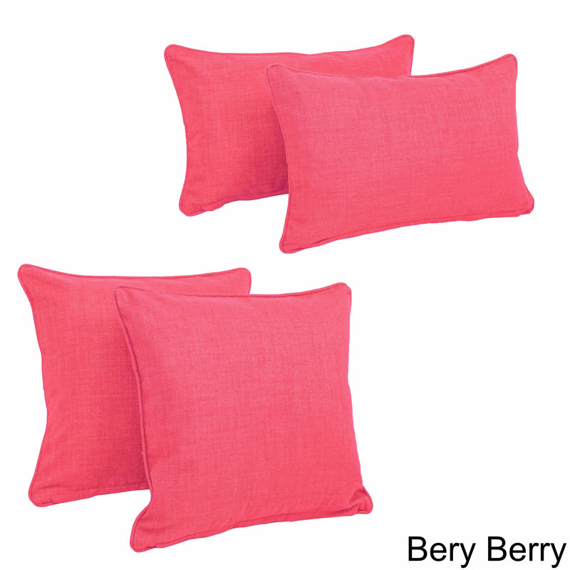 Outdoor Reversible Throw Pillow, Aqua Blue