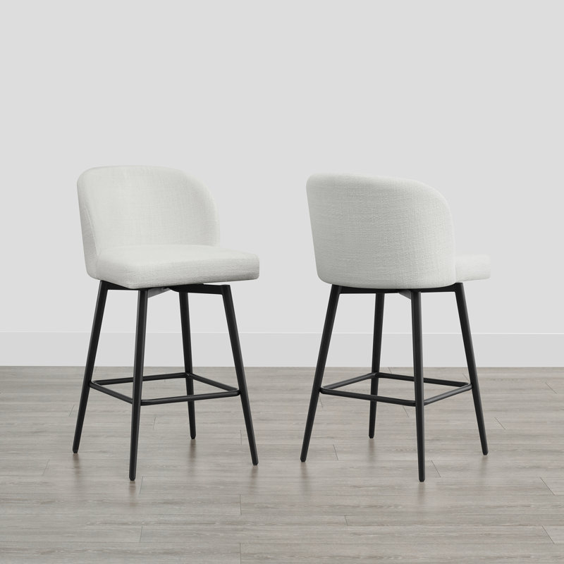Tabouret de bar et de bar Brentley, Tabouret de comptoir (siège d'une hauteur de 27 p, Blanc, 2