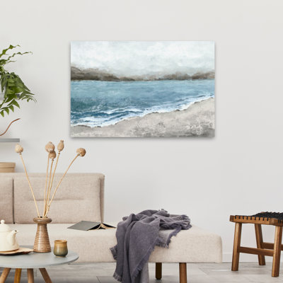 Shoreline Serenity - Landscape Watercolour Abstract Ocean Art