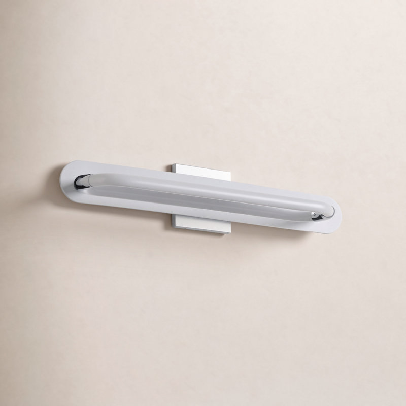 Deiontay Steel LED Flush Mounted Sconce, Polished Chrome, 3.25" H x 24" W x 4" D