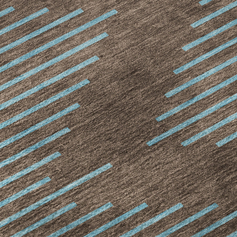 Tapis géométrique de qualité supérieure lavable à la machine Jahnke AMF1017, Rectangle 2 pi 6 po x 3 pi 10 po