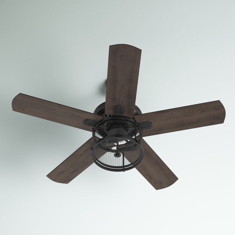 Absolom 52'' Ceiling Fan with Light Kit, Matte Black