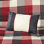 Couette 7 pièces à chevrons rouge Queen - Plaid de style Buffalo, 2 taies d'oreiller, 3 coussins décoratifs et jupe de lit. Élégante et raffinée.