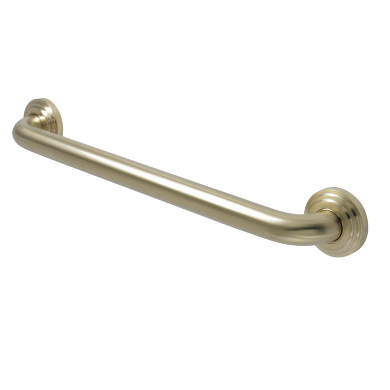 Kingston Brass Milano 1-1/4 Inch O.D Grab Bar, 18" W, Satin Brass