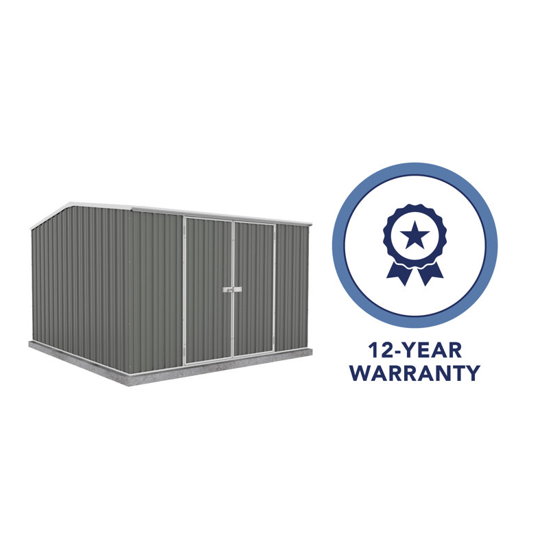 Absco Premier 10' x 10' Gray Galvanized Steel Storage Shed