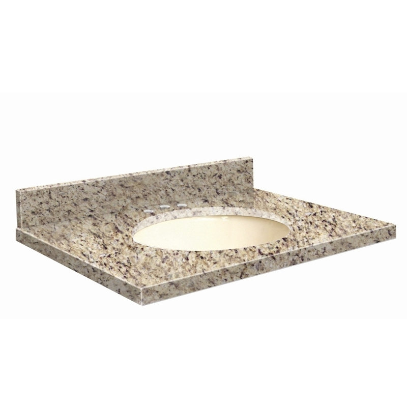 Dessus de salle de bain simple 49 po meuble-lavabo, Noir absolu, Biscuit, Centré de 8 pouces