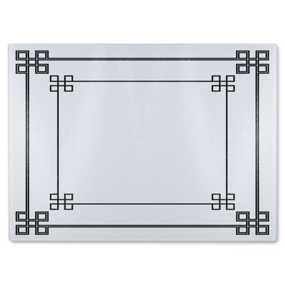 Roman Style Ornamental Frame Glass Chopping Board