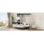 Lit escamotable avec bureau, tablettes et armoires de rangement