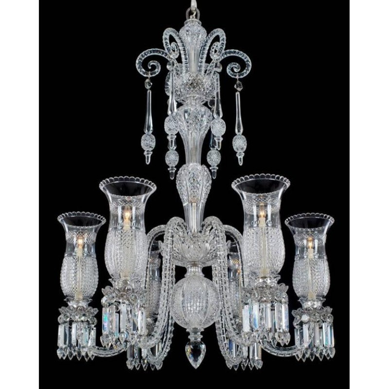 Lustre suspendu argenté mi-victorien clair, H 38 po x l 22 po x P 22 po, Fumée, Bronze