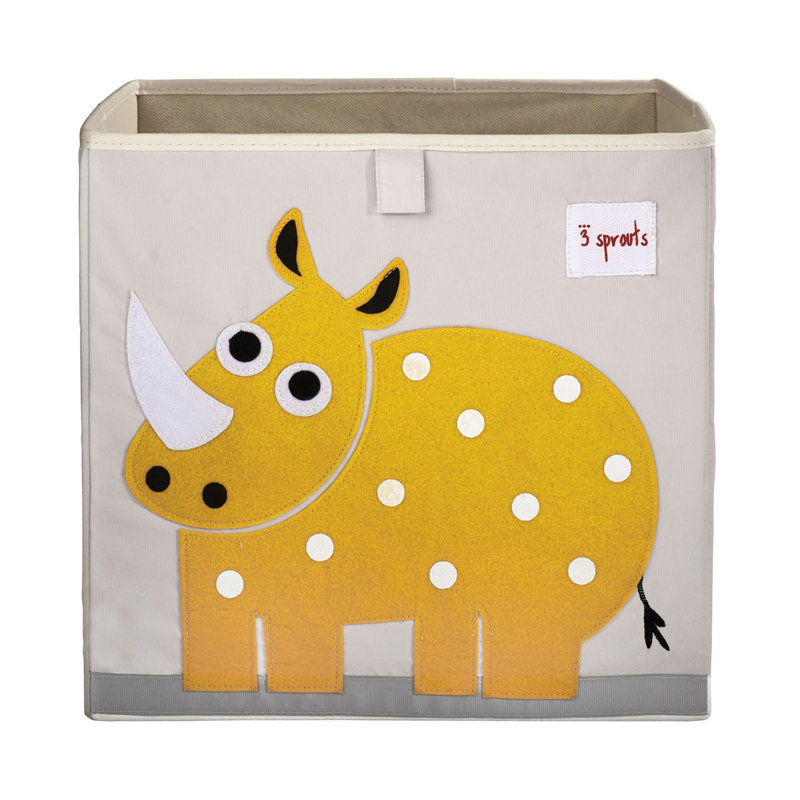 3 Sprouts - Toy Storage Cube for Baby and Kids - Rhino