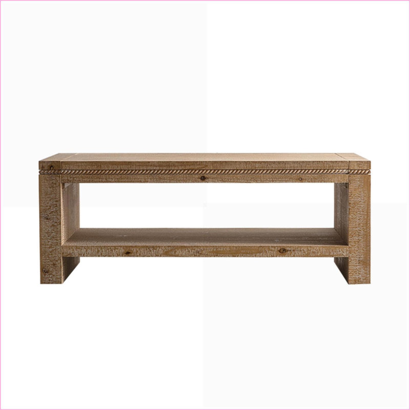 Solid Wood 2-Tier Coffee Table for Living Room, Easy to Assemble and Clean