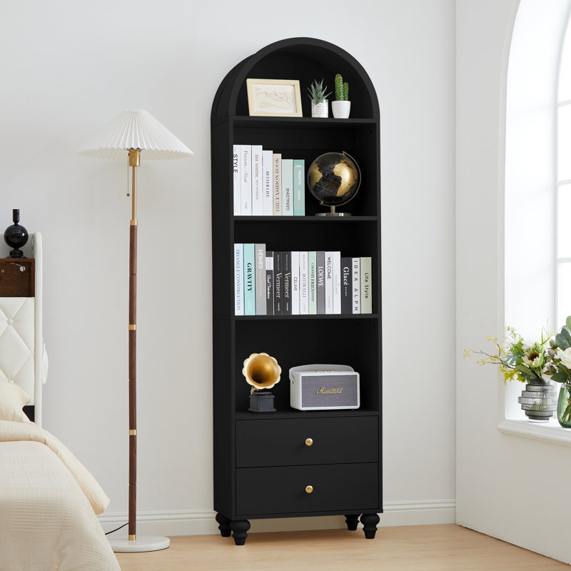 Arched Standard Storage Bookcase, Black