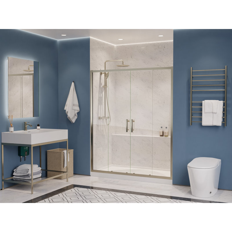 60" - 60.4" W x 70" H Framed Shower Door, Nickel