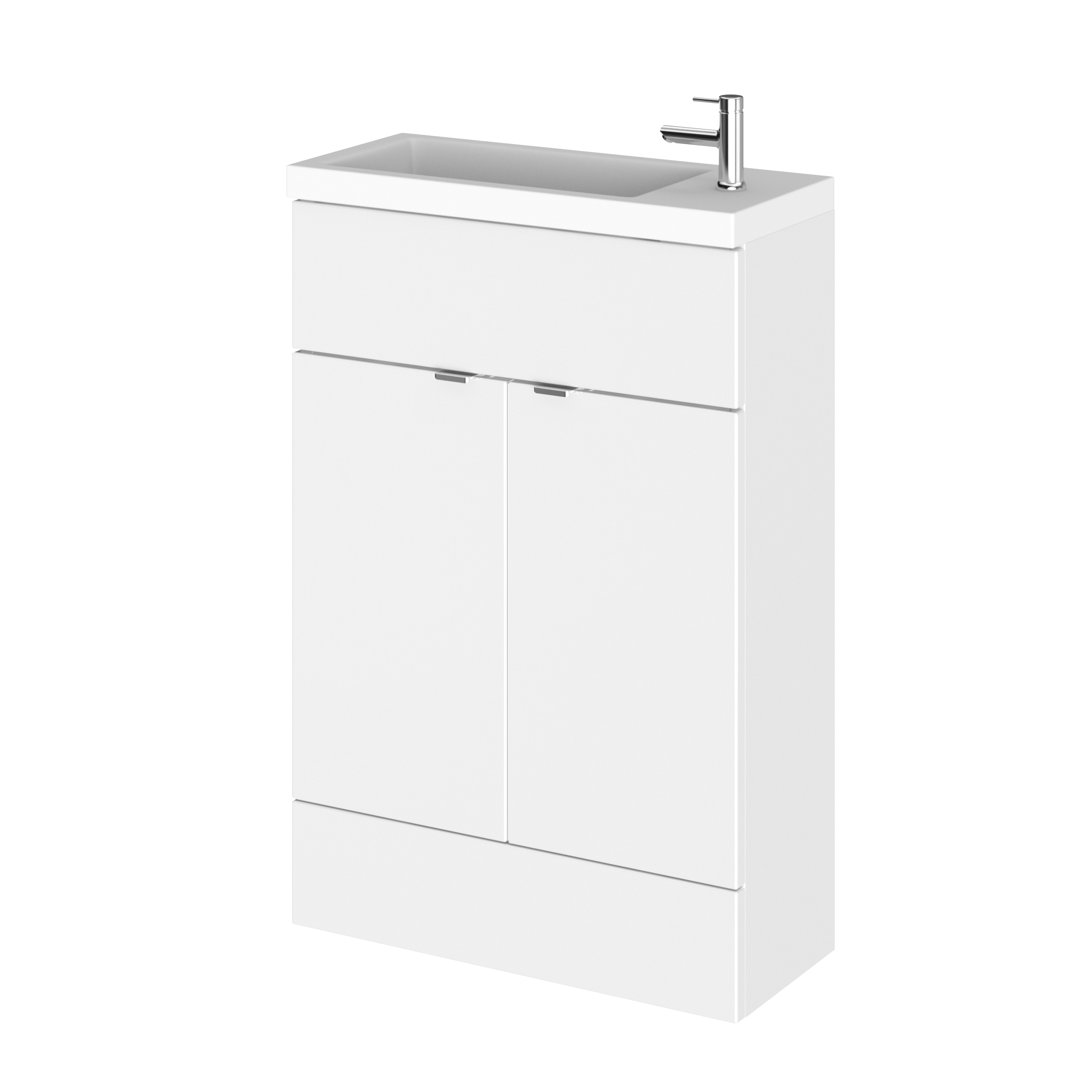 Fusion 605mm Single Bathroom Vanity with Integrated Polymarble Basin